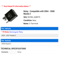 thumbnail image 2 of Relay - Compatible with 2004 - 2008 Mazda 3 2005 2006 2007, 2 of 2