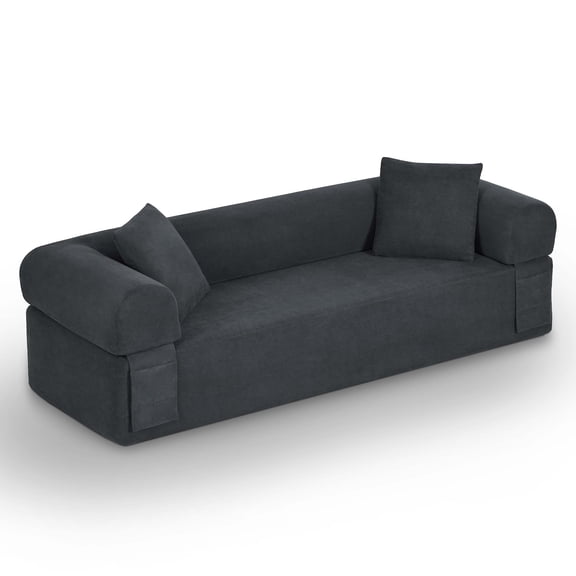 Miniyam 83" W 3 Seater Sofa Boneless Couches, No Assembly Needed, Modern Combination Sofa for Compact Living Rooms, Apartments, and Offices(Gray)