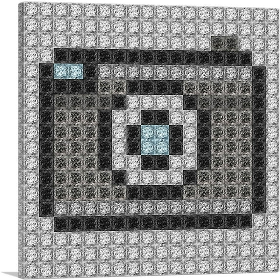 ARTCANVAS Photography Photo Camera Emoticon Jewel Pixel Canvas Art Print - Size: 12" x 12" (0.75" Deep)