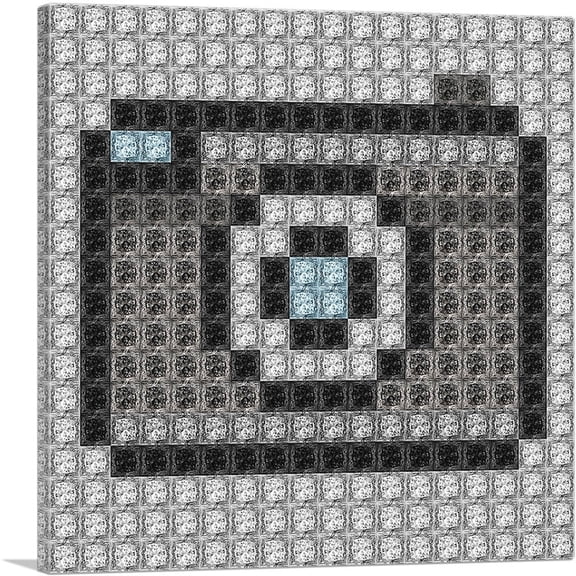 ARTCANVAS Photography Photo Camera Emoticon Jewel Pixel Canvas Art Print - Size: 12" x 12" (0.75" Deep)