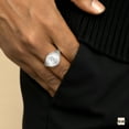 thumbnail image 4 of Amberta Solid 925 Sterling Silver Signet Ring for Men with Saint Christopher | Pinky Ring Men | &nbsp;Mens&nbsp;Signet Ring | Religious Signet Ring: Silver Signet Ring Size 9, 4 of 6