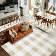 thumbnail image 5 of Cream White Buffalo Check 4x6 Area Rugs, Farmhouse Plaid Modern Geometric Non-Skid Rubber Backing Large Rectangle Rugs - Living Room Bedroom Home Office, Indoor Floor Mat Carpets Washable Rug, 5 of 9