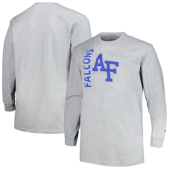 Men's Profile Gray Air Force Falcons Big & Tall Mascot Long Sleeve T-Shirt