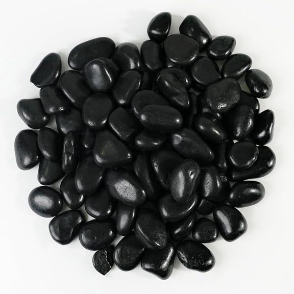 24 LBS River Rocks(2 x 12 LBS Bags), StoneCreek, Decorative Garden Stones for Plant Landscaping, Polished Gravel Filler Pebbles, Large Size, Black
