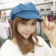 thumbnail image 5 of YooGuoGuo Women Denim Newsboy Peaked Beret Cap Vintage Baker Boy Visor Artist Hat, 5 of 5