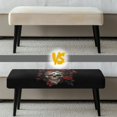thumbnail image 6 of POLERO Death Skull Rose Print Rectangle Bench Covers Stretch Washable Long Dining Bench Seat Cover Slipcover with Elastic Edge Removable Cushion Protector for Bedroom, Living Room, 6 of 7
