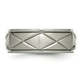 thumbnail image 3 of Primal Steel Titanium X-Design 8mm Satin Center Ridged Edge Band, 3 of 9