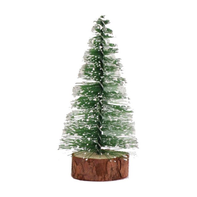 Mini Árboles De Navidad. Árboles En Miniatura Para Escritorio. Árboles De Sisal Con Escarcha Y Base De Madera. Árboles Con Cepillo Para Botellas. Para Navidad. Adornos De Invierno Para Mesa. Adornos