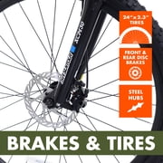 24 Ozark Trail Timber Mountain Bicycle, 8 Speed, Black, Fits Riders 46 - 56, Teen