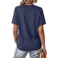 thumbnail image 4 of Garbnen Short Sleeve T Shirts for Women Loose Fit V Neck Tops for Women Casual Basic Summer Solid Color Fashion Tunics Tops for Women M, 4 of 6