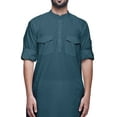 thumbnail image 2 of Atasi Asymmetrical Kurta Casual Button Down Shirt Cotton Casual Kurta Men, 2 of 5