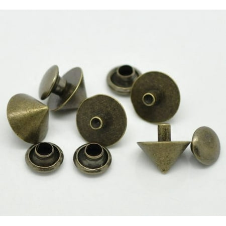 - 48 Sets Antiqued Brass Rivet Studs Spots 7x4mm Punk Gothic or Leather Work