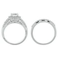thumbnail image 2 of Brilliance Fine Jewelry Simulated Diamond with Created Sapphire Accent Bridal Engagement Ring Set, 2 of 5