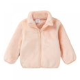 thumbnail image 1 of Baby Boys Girls Solid Color Zipper Long-sleeved Jacket Lovely Toddler Fleece Jacket Wool Coat 0-3Y, 1 of 6