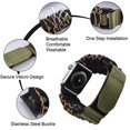 thumbnail image 4 of WorryFree Gadgets Nylon Band Compatible with Apple Watch Ultra Series 9 8 7 6 5 4 3 2 1 SE Rugged Survival Paracord Nylon Strap Braided Sport Loop for iWatch Bands Men (Army Green/Black-(42/44/45MM)), 4 of 5
