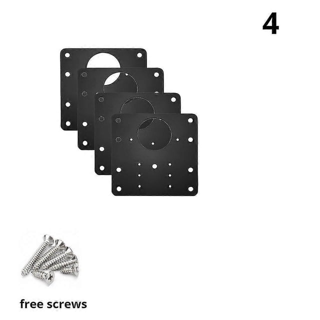 Kit de reparación de bisagras de gabinete de 4 piezas con orificio, placa de fijación de bisagra de acero inoxidable