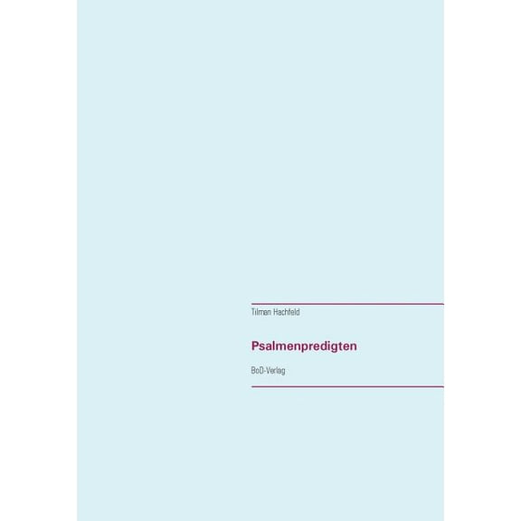 Psalmenpredigten, (Paperback)