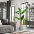 thumbnail image 2 of Costway 1 PCS 5.5 FT Tall Artificial Banana Tree with 10 Large Leaves Double Stalks Natural Bark, 2 of 9