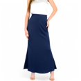 thumbnail image 4 of Women's Satin Maxi Skirt With High Waist And Flowing A-Line Design- Navy,X Large, 4 of 7