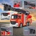 thumbnail image 3 of Mostop RC Fire Truck Toy, 2-in-1 Remote Control Rescue Fire Engine Toy, 2.4GHZ Fireman Electric Truck with LED Lights & Music, Red Toy for 3 Year Old Kids, 3 of 6