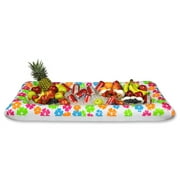 Pack of 6 White and Orange Inflatable Tropical Luau Themed Buffet Coolers 53.75"