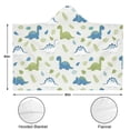 thumbnail image 3 of Wearable Blanket,LightBeige Cartoon Dinosaurs Plants Pattern Hooded Wearable Flannel Blanket for Adults & Teens,Winter Poncho Shawl Wrap Cape Cozy Anti-Pill,60"x80", 3 of 5