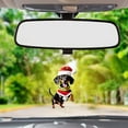 thumbnail image 6 of YOHAVEN Dachshund Dog Christmas Ornament Acrylic Pendant, Holiday Hanging Decoration with Santa Hat for Xmas Tree Car Rearview Mirror Backpack Festive Decor, 6 of 6