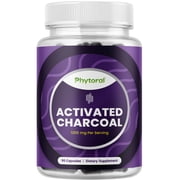 Phytoral 1200mg Activated Charcoal Capsules for Gut Health, Detox, & Digestive Support, 90 Capsules