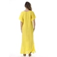 thumbnail image 3 of Riviera Sun Embroidered Maxi Dress with Double Side Slits (Yellow, 1X), 3 of 3