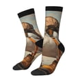 thumbnail image 1 of Wukai Hiking Duck Print Contrast Color Mid-tube Socks, 3D Printing Design Adult Socks, High Elastic Breathable Sports Socks, Suitable for Daily,Unisex, 1 of 6