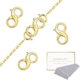thumbnail image 3 of Alexcraft 4 Pcs Lobster Clasp Double Opening Lobster Clasp Lock Necklace Connector Bracelet Extender Clasps for DIY Jewelry Repair Kit Bracelet Necklace, 3 of 7