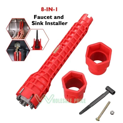 New Plumber Tools 8 In 1 Multifunctional Sink Faucet Wrench Set Repair Tools Us