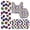 Blue and White Leopard Print, variant on Blue and White Leopard Print Bathroom Rug Set 4 Piece,Includes Contour,Lid Cover,Bath Mat,Non-Slip Extra Soft Absorbent Washable