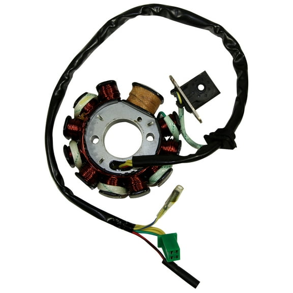 Stator/Magneto 11 Coil (DC current) Male Plug 4 wires, plus 2 loose wires GY6 Scooters 125/150cc