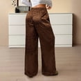 thumbnail image 4 of Womens Leopard Print Pants Wide Leg Lounge Sweatpants Elastic Waist Casual Trousers with Pockets, 4 of 8