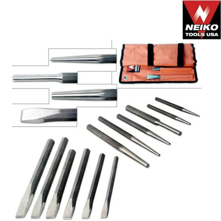 - 12 Piece Heavy Duty Punch & Chisel Set Cold Taper Center Pin