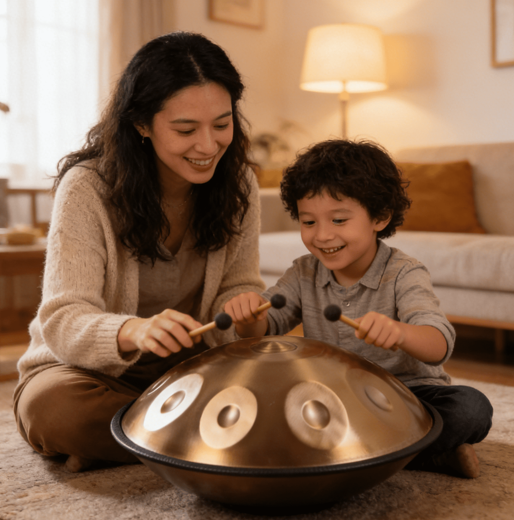 9-Tone Gold Handpan Drum: Easy for Beginners, Unique Tone - Ideal for Home Creation, Outdoor Performance, Music Enthusiasts