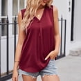 thumbnail image 5 of Womens V Neck Workout Tank Tops Solid Color Sleeveless Dressy Casual Tshirts Loose Comfy Summer Tank Shirts Blouses, 5 of 6