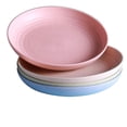 thumbnail image 1 of Platos de paja de trigo LIUXGMXG juego de 4 platos de cena degradables irrompibles, 1 of 2