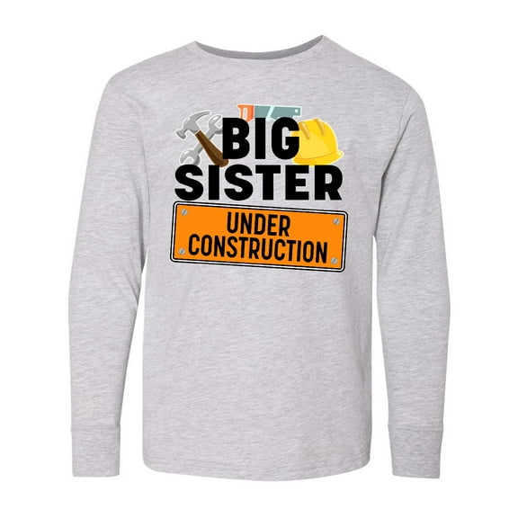 Inktastic Big Sister under construction Long Sleeve Youth T-Shirt