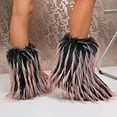thumbnail image 5 of Mepaouo Women's Furry Booties Faux Fur Mid Calf Winter Snow Boot Plush Outdoor Indoor Flat House Shoes, 5 of 9