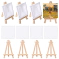 thumbnail image 2 of EeaseMX 12 juegos de mini lienzos estirados para artistas, tableros de madera para pintar al óleo (blancos), 2 of 8