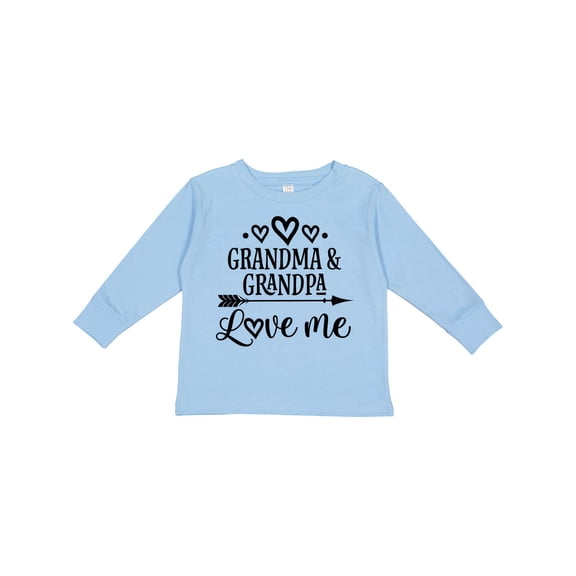 Inktastic Grandma Grandpa Love Me Arrow Boys or Girls Long Sleeve Toddler T-Shirt