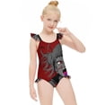 thumbnail image 5 of Himiko Toga Girls Swimsuit Ruffle One-piece Beachwear Kids Cute Swimwear Summer Bathing Suit 8-10Y（130cm）, 5 of 8