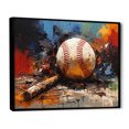 thumbnail image 2 of Designart "Baseball composition II" Sports Floater Framed Canvas Wall Art, 2 of 7
