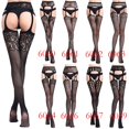 thumbnail image 3 of Jiyugala High Waist Tights Stockings for Women Lingerie Net Lace Top Garter Belt Thigh Pantyhose Warm Pants, 3 of 6