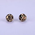 thumbnail image 1 of Printed Round with Leopard Print Pattern Silicone Focal Beads Black 15x15mm Hole: 2mm, 1 of 4