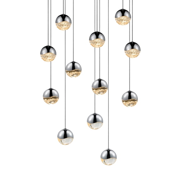 Sonneman 2917-Sml Grapes 12 Light 16" Wide Led Suspension Multi Light Pendant - Chrome