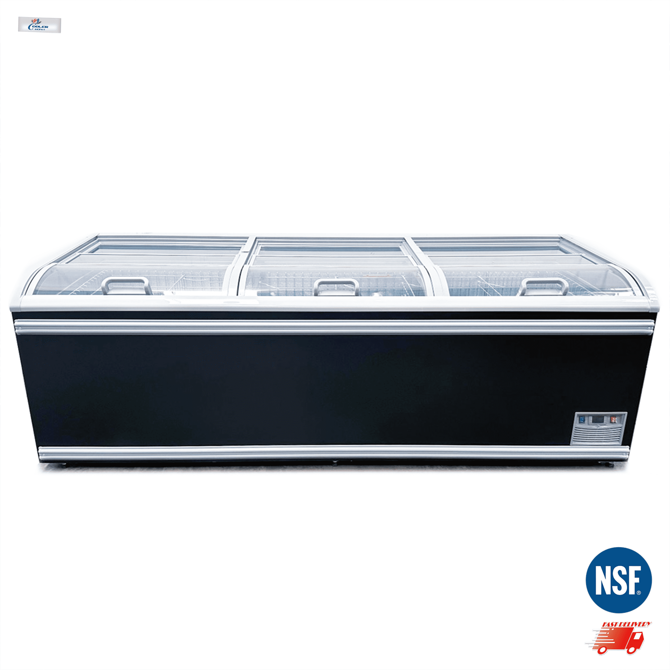 98 in. Commercial Island Freezer Display Case, NSF Certified,  Supermarket Chest Freezer ,Large Capacity Chest Freezer