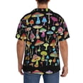 thumbnail image 3 of Uemuo Bright Mushrooms Pattern Cotton Linen Short Sleeve Shirts,Casual Lightweight Button Down Shirts,Vacation Beach Summer Tops-Small, 3 of 7